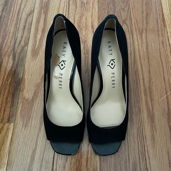 Katy Perry The Caitlin Rubik’s Cube Heels Womens 6 Black Multicolor Suede Block - Picture 4 of 11